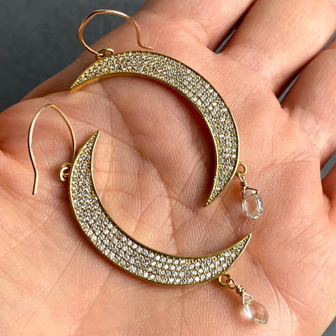 Large Moon Earrings / Black Crescent Moon Drop Earrings / Witchy Earrings /  Halloween Earrings / Vampire Goth Jewelry / La Luna Earrings - Etsy